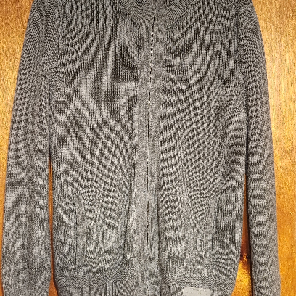Express‎ Men's Grey Zip-Up Sweater Size Medium